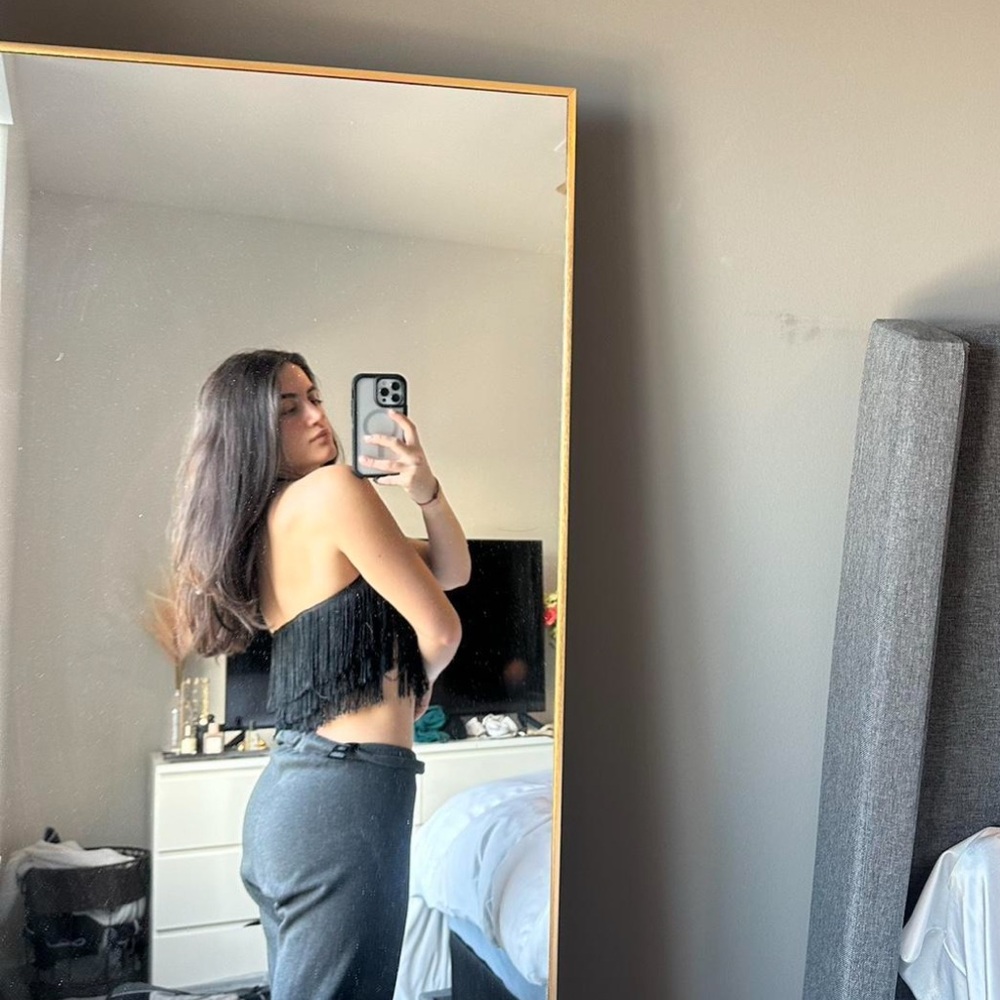 Black Fringe Tube Top